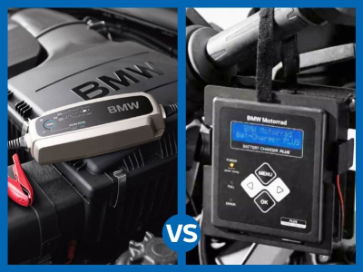 Comparación antigua y nuevo cargador de batería BMW Motorrad